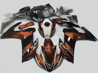 Custom 2015-2018 Yamaha R3 Motorcycle Fairings - Brown White Black