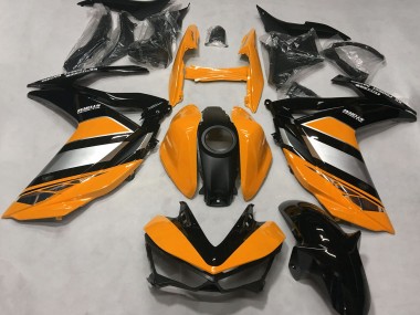 Custom 2015-2018 Yamaha R3 Motorcycle Fairings - Orange Silver Glossy Black