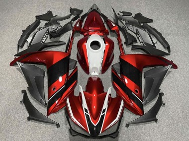 Custom 2015-2018 Yamaha R3 Motorcycle Fairings - Red White Glossy Black