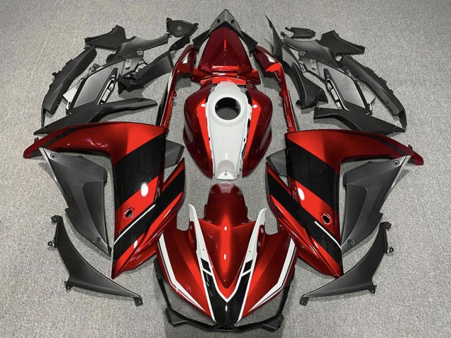 2015-2018 Yamaha R3 Motorcycle Fairings - Red White Glossy Black