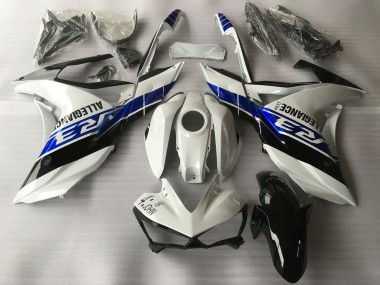 Custom 2015-2018 Yamaha R3 Motorcycle Fairings - White Blue Black