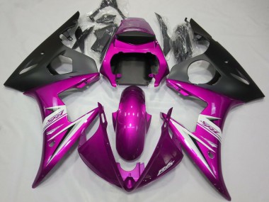 Custom 2003-2004 Yamaha R6 Motorcycle Fairings - Pink White Matte Black