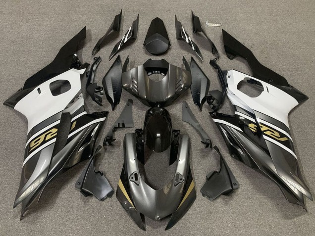 2017-2023 Yamaha R6 Motorcycle Fairings - White Grey Glossy Black Gold