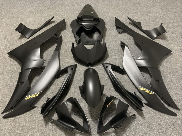 2008-2016 Yamaha R6 Motorcycle Fairings - Matte Grey Black Gold Decals