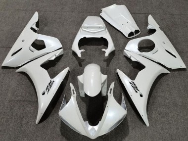 Custom 2005 Yamaha R6 Motorcycle Fairings - Pearl White
