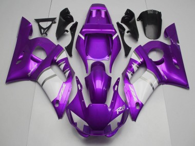 Custom 1998-2002 Yamaha R6 Motorcycle Fairings - Purple White