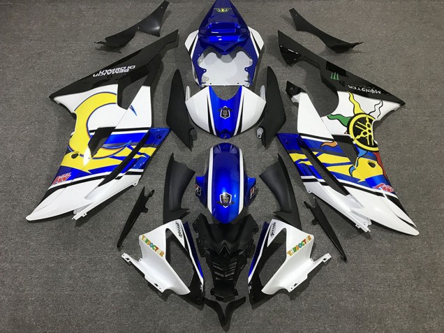 2008-2016 Yamaha R6 Motorcycle Fairing - White Blue Black Yellow