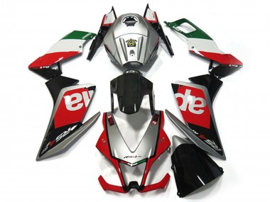 Custom 2012-2018 Aprilia RS4 125 Motorcycle Fairings - Silver Red Green Glossy Black OEM Style
