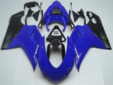 Custom 2007-2014 Ducati 848 Motorcycle Fairings - Blue Matte Black