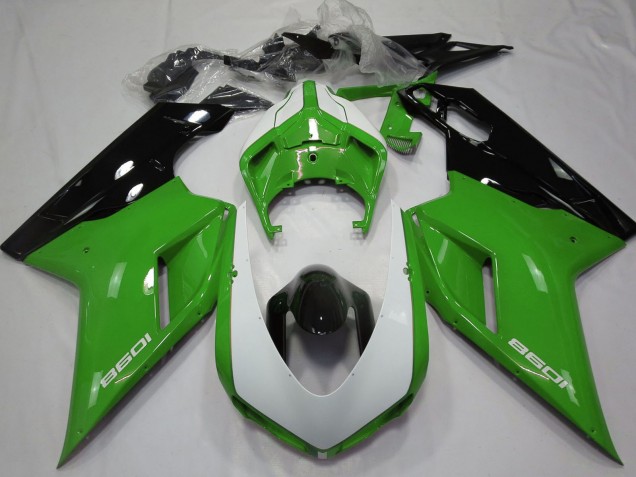 2007-2014 Ducati 1098 Motorcycle Fairings - Green Black White