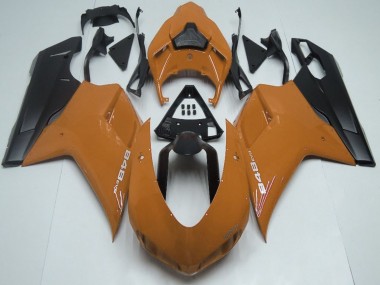 Custom 2007-2014 Ducati 848 Motorcycle Fairings - Brown Matte Black