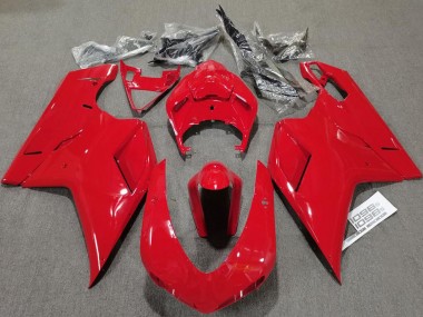 Custom 2007-2014 Ducati 848 1098 1198 Motorcycle Fairings - Glossy Red Plain