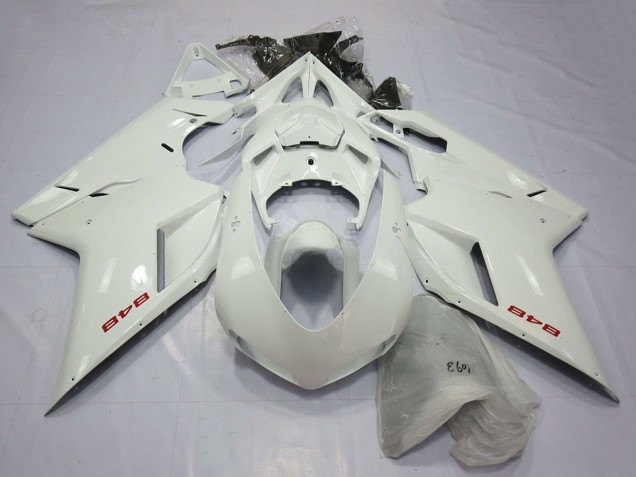 2007-2014 Ducati 848 Motorcycle Fairings - Pearl White