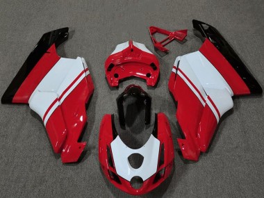 Custom 2003-2004 Ducati 749 999 Motorcycle Fairings - White Red Glossy Black