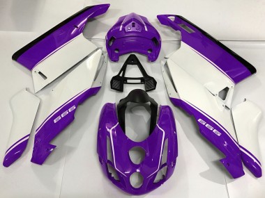 Custom 2003-2004 Ducati 999 Motorcycle Fairings - White Purple Black