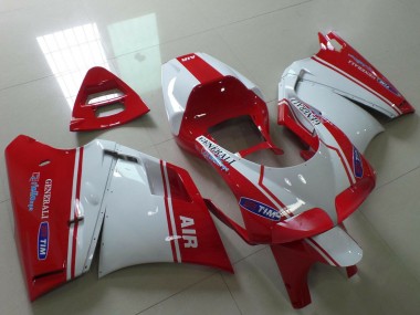 Custom 1993-2005 Ducati 748 916 996 998 Motorcycle Fairings - White Red Air Generali Tim