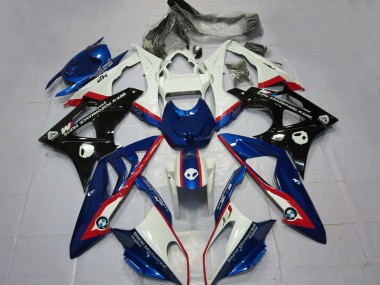 Custom 2009-2014 BMW S1000RR Bike Fairings - White Red Blue Glossy Black