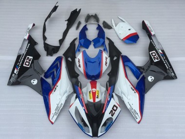 Custom 2017-2018 BMW S1000RR Motorcycle Fairings - White Blue Red Glossy Black OEM Style