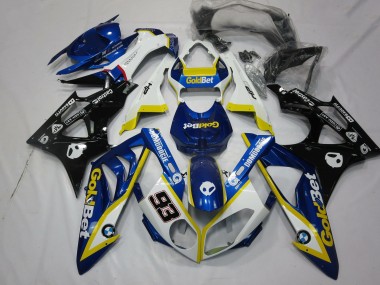 Custom 2009-2014 BMW S1000RR Motorcycle Fairings - White Yellow Blue Glossy Black GoldBet 93