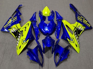 Custom 2009-2014 BMW S1000RR Motorcycle Fairings - Yellow Blue Shark