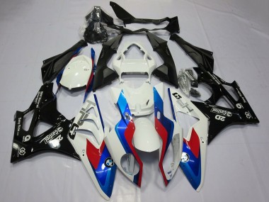 Custom 2009-2014 BMW S1000RR Motorcycle Fairings - White Red Blue Glossy Black Castrol OEM Style