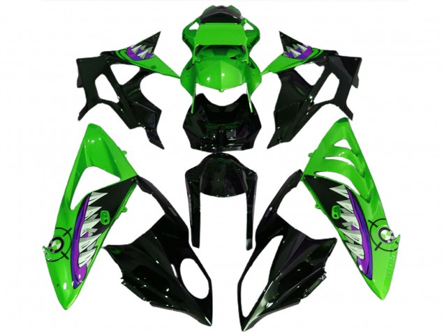 2017-2018 BMW S1000RR Motorcycle Fairings - Green Purple Glossy Black Shark