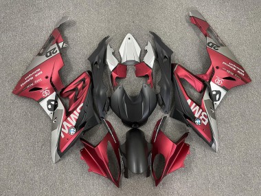Custom 2009-2014 BMW S1000RR Motorcycle Fairings - Red Matte Black