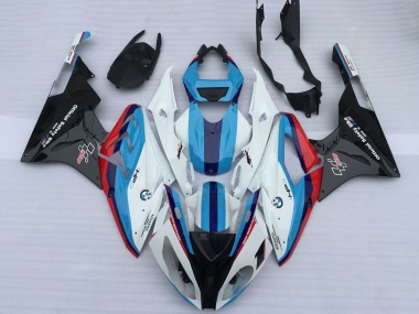 Custom 2009-2014 BMW S1000RR Motorcycle Fairings - White Red Light Blue Glossy Black OEM Style