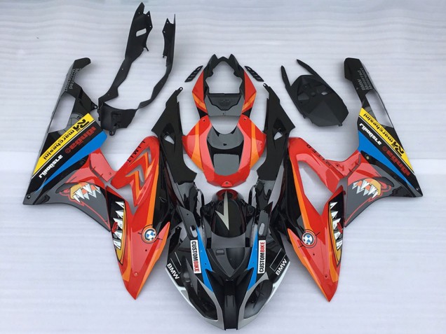 2015-2016 BMW S1000RR Motorcycle Fairings - Red Glossy Black Shark
