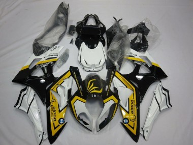 Custom 2009-2014 BMW S1000RR Motorcycle Fairings - White Yellow Glossy Black