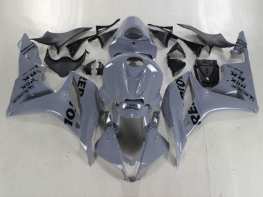 Custom 2007-2008 Honda CBR600RR Motorcycle Fairings - Nardo Grey Black Repsol