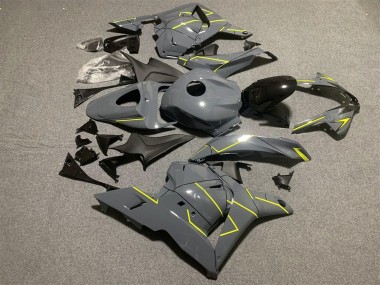 Custom 2009-2012 Honda CBR600RR Motorcycle Fairings - Dark Nardo Grey Yellow