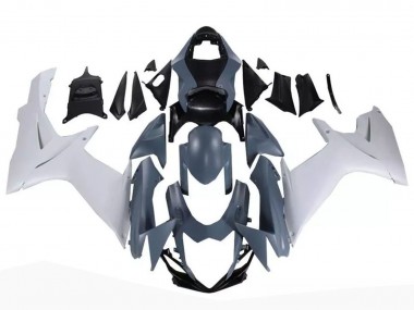 Custom 2011-2024 Suzuki GSXR 600 / GSXR 750 Motorcycle Fairings - Nardo Grey White
