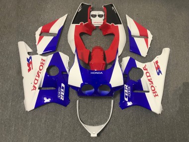 Custom 1987-1989 Honda CBR400RR NC23 Motorcycle Fairing - White Red Blue