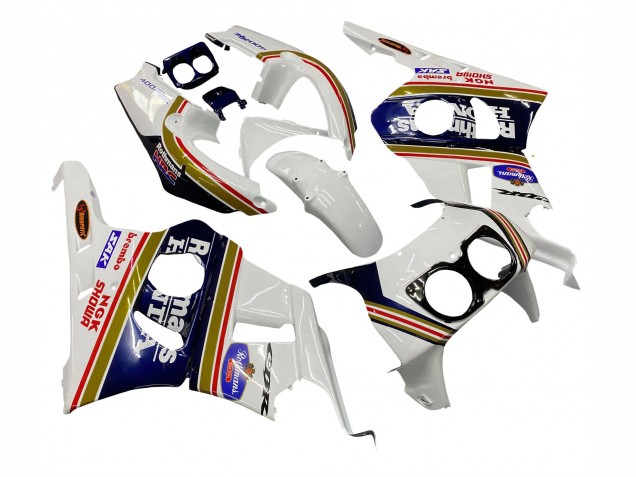 1990-1999 Honda CBR400RR NC29 Motorcycle Fairings - White Gold Red Dark Blue Rothmans