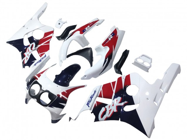 1990-1999 Honda CBR400RR NC29 Motorcycle Fairings - White Red Dark Blue Fireblade