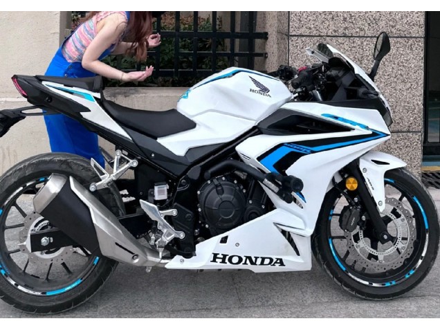 2022 Honda CBR400R Motorcycle Fairings - White Blue