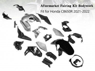 Custom 2019-2022 Honda CB650R Motorcycle Fairings - Silver Black