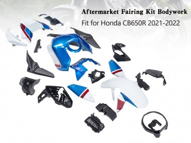 Custom 2019-2022 Honda CB650R Motorcycle Fairings - Blue Red Black