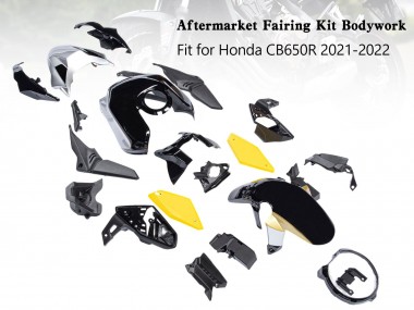 Custom 2019-2022 Honda CB650R Motorcycle Fairings - Black Yellow