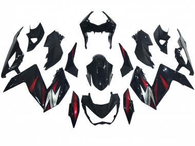 Custom 2015-2016 Kawasaki Z250/Z300 Motorcycle Fairings - Glossy Black Red Silver