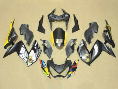 Custom 2015-2016 Kawasaki Z250/Z300 Motorcycle Fairings - Grey Yellow Blue Red White