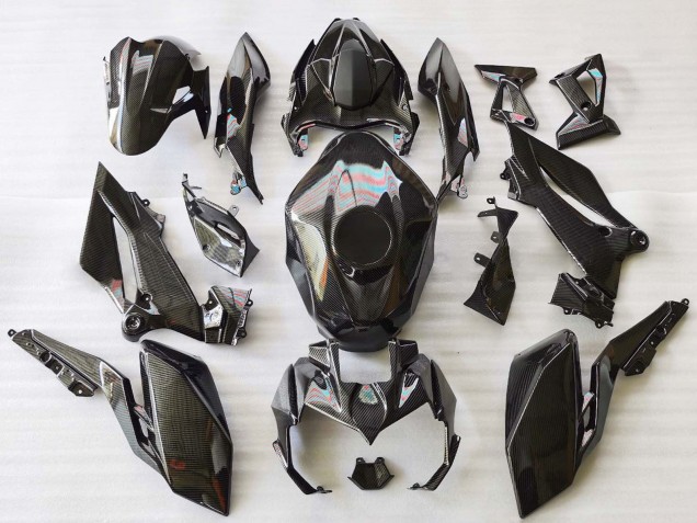 2018-2024 Kawasaki Z400 Motorcycle Fairings - Black Carbon Fiber