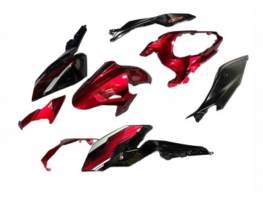 Custom 2018-2024 Kawasaki Z400 Motorcycle Fairings - Candy Red Glossy Black