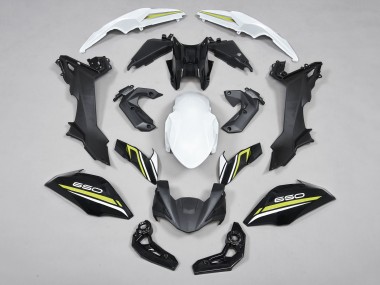 Custom 2017-2019 Kawasaki Ninja Z650 Motorcycle Fairings - Black White Yellow