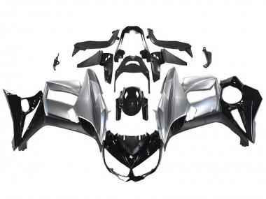 Custom 2010-2016 Kawasaki Z1000SX Motorcycle Fairings - Glossy Black Silver