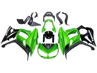 Custom 2010-2016 Kawasaki Z1000SX Motorcycle Fairings - Glossy Black Matte Black Green