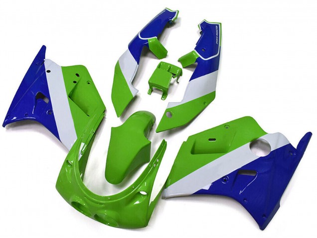1989-1990 Kawasaki ZXR250 Motorcycle Fairings - Green White Blue