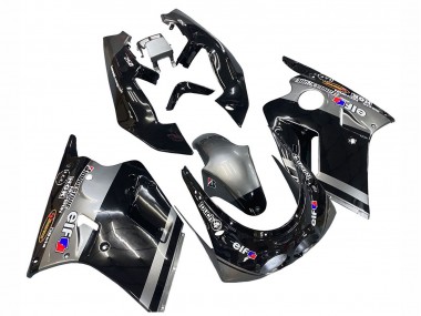 Custom 1989-1990 Kawasaki ZXR250 Motorcycle Fairings - Glossy Black Grey Elf Touch4 Bridgestone