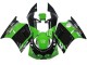 1989-1990 Kawasaki ZXR250 Motorcycle Fairings - Green Glossy Black Elf Touch4 Bridgestone